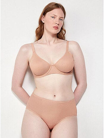 Hoge slip in delicaat plumetti stof