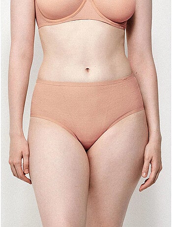 Hoge slip in delicaat plumetti stof
