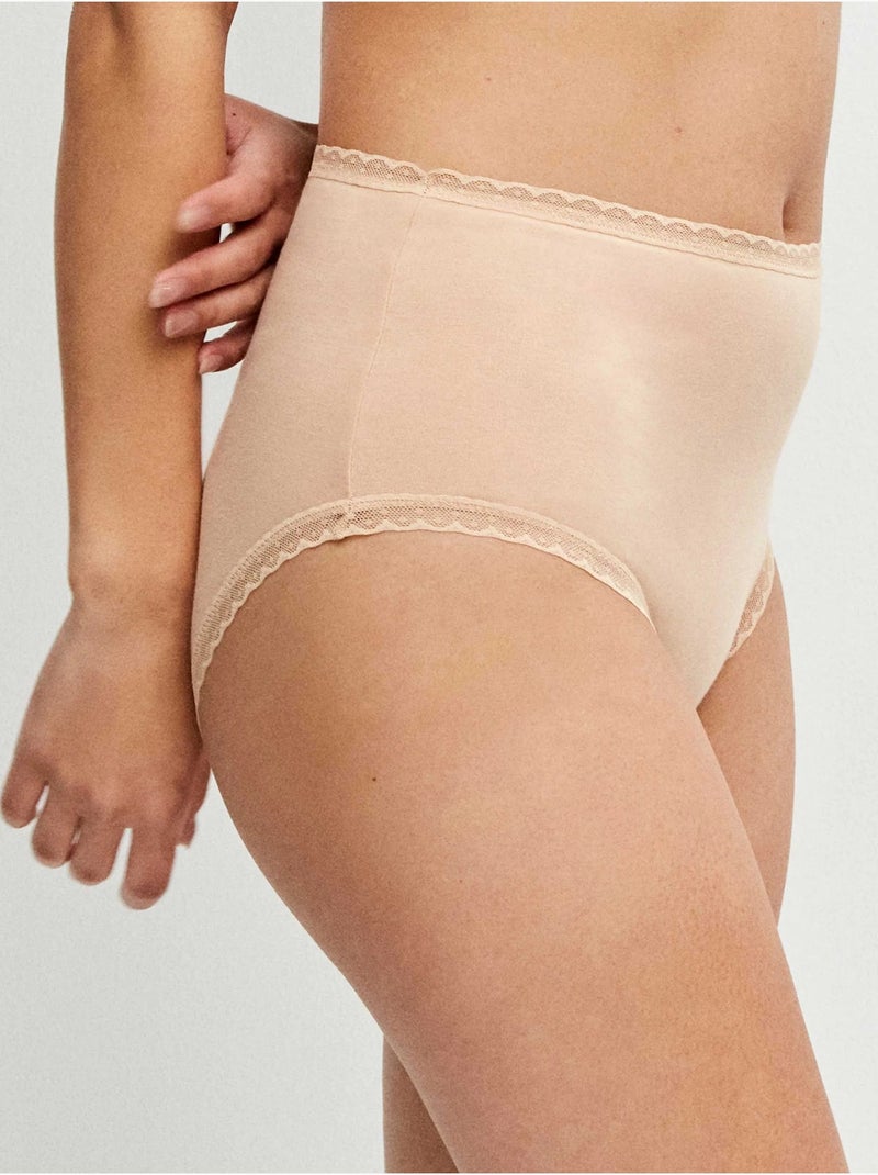 Hoge slip met plumetti galon Roze - Kiabi