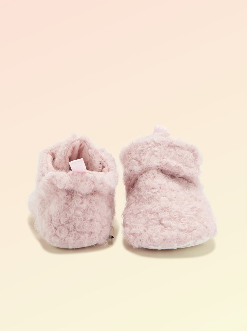 Hoge sloffen met schapenvachteffect - 'Kitchoun' Rose - Kiabi