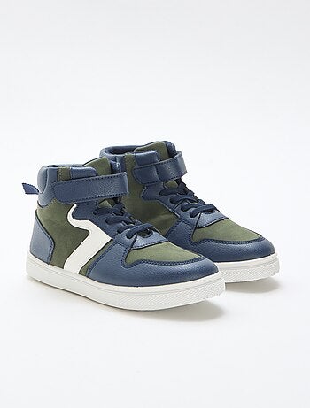 Hoge sneaker met klittenband van imitatieleer