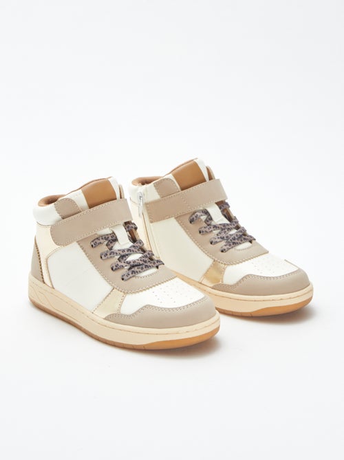 Hoge sneakers met klittenband en veters - Kiabi