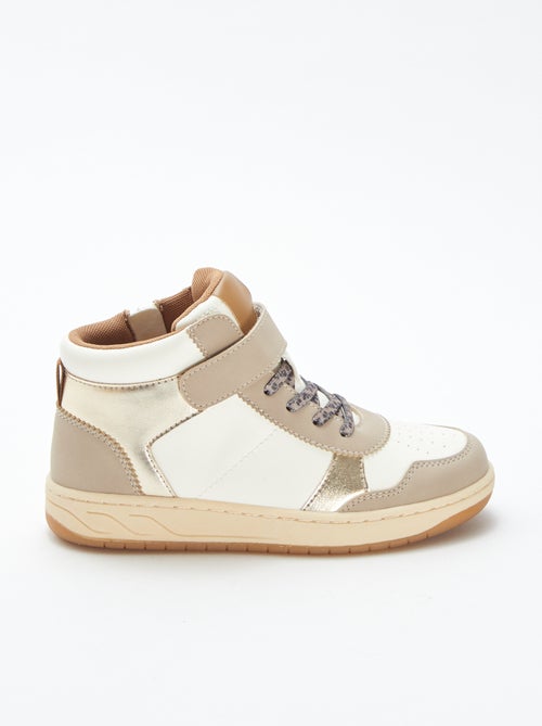Hoge sneakers met klittenband en veters - Kiabi