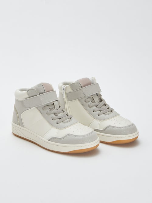Hoge sneakers met klittenband en veters - Kiabi