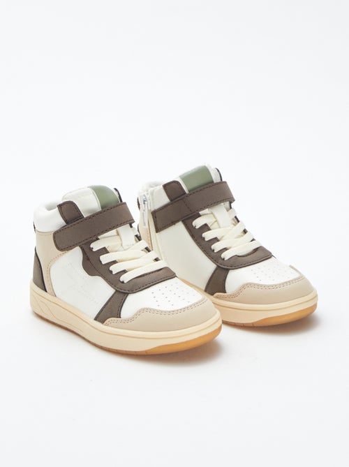 Hoge sneakers met klittenband en veters - Kiabi