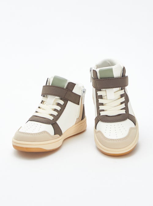 Hoge sneakers met klittenband en veters - Kiabi