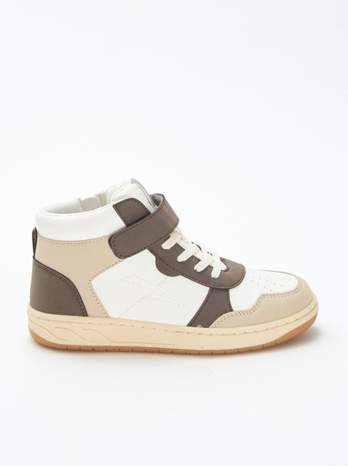 Hoge sneakers met klittenband en veters - Kiabi