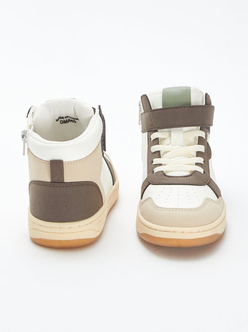 Hoge sneakers met klittenband en veters - Kiabi