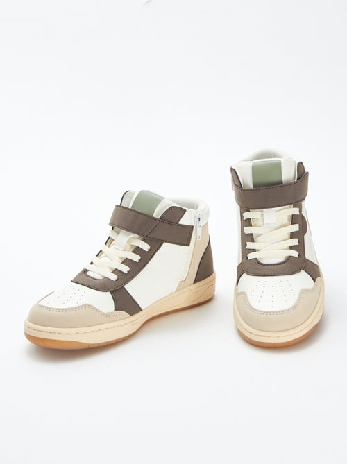 Hoge sneakers met klittenband en veters - Kiabi