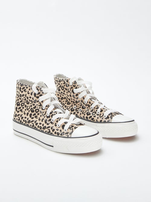 Hoge sneakers met luipaardprint - Kiabi