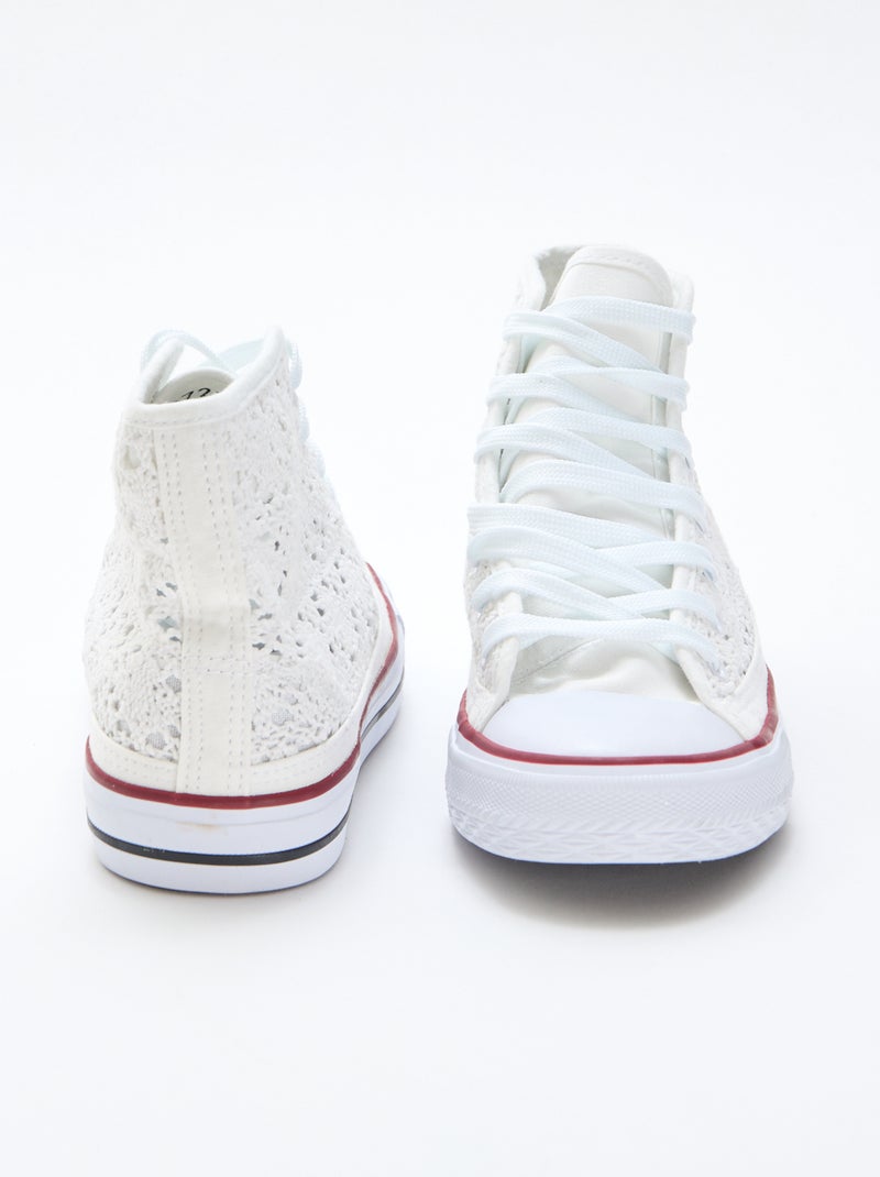 Hoge sneakers van macramé Wit - Kiabi