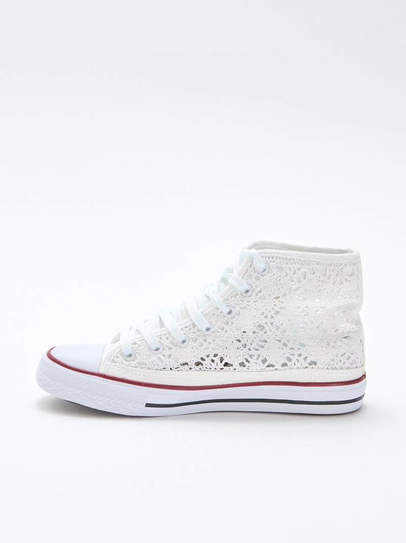 Hoge sneakers van macramé Wit - Kiabi