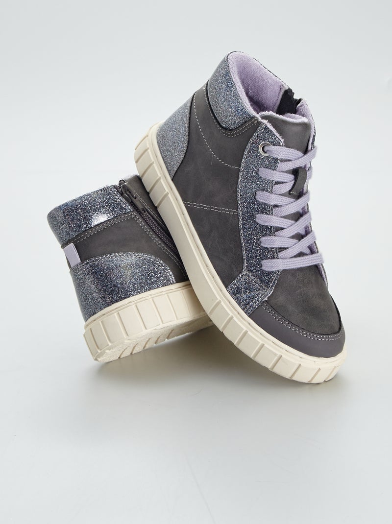 Hoge sneakers zilver - Kiabi
