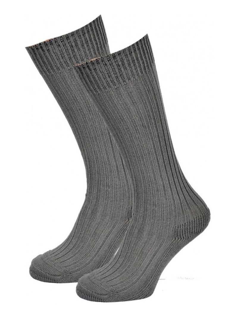 Hoge sokken heren katoen - Set van 4 Kaki - Kiabi