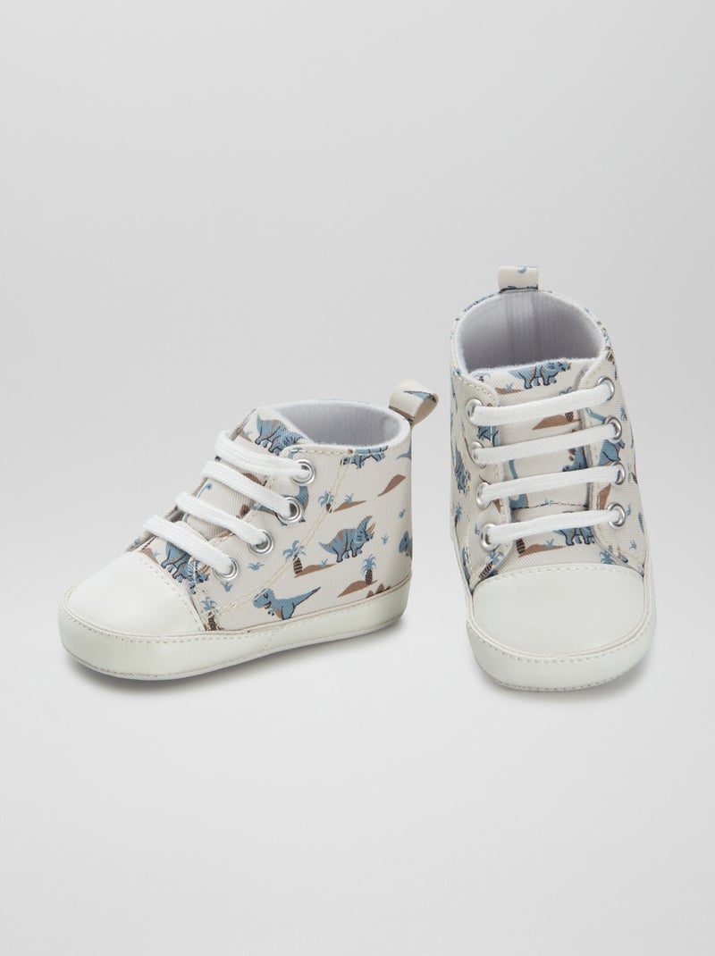 Hoge, stoffen sneakers BIEGE - Kiabi