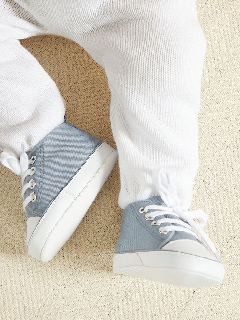 Hoge stoffen sneakers - BLAUW - Kiabi - 4.00€