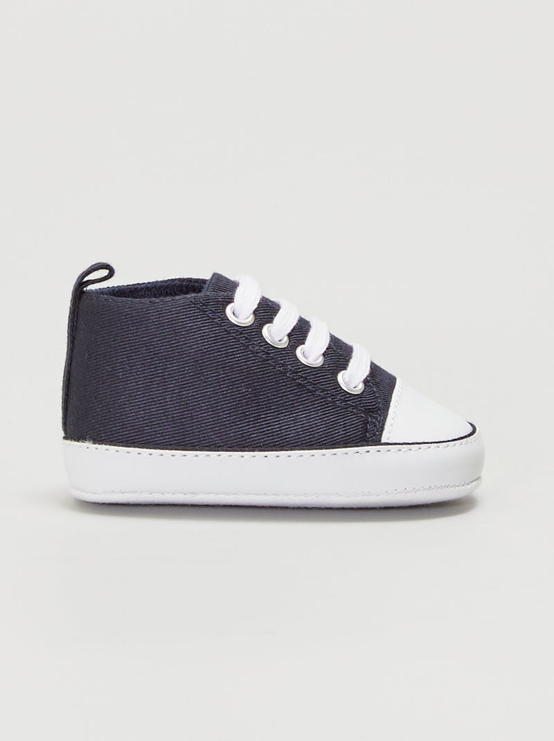 Hoge stoffen sneakers marine  - Kiabi