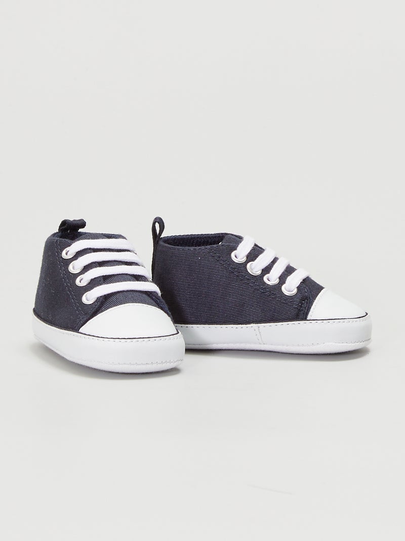 Hoge stoffen sneakers marine  - Kiabi