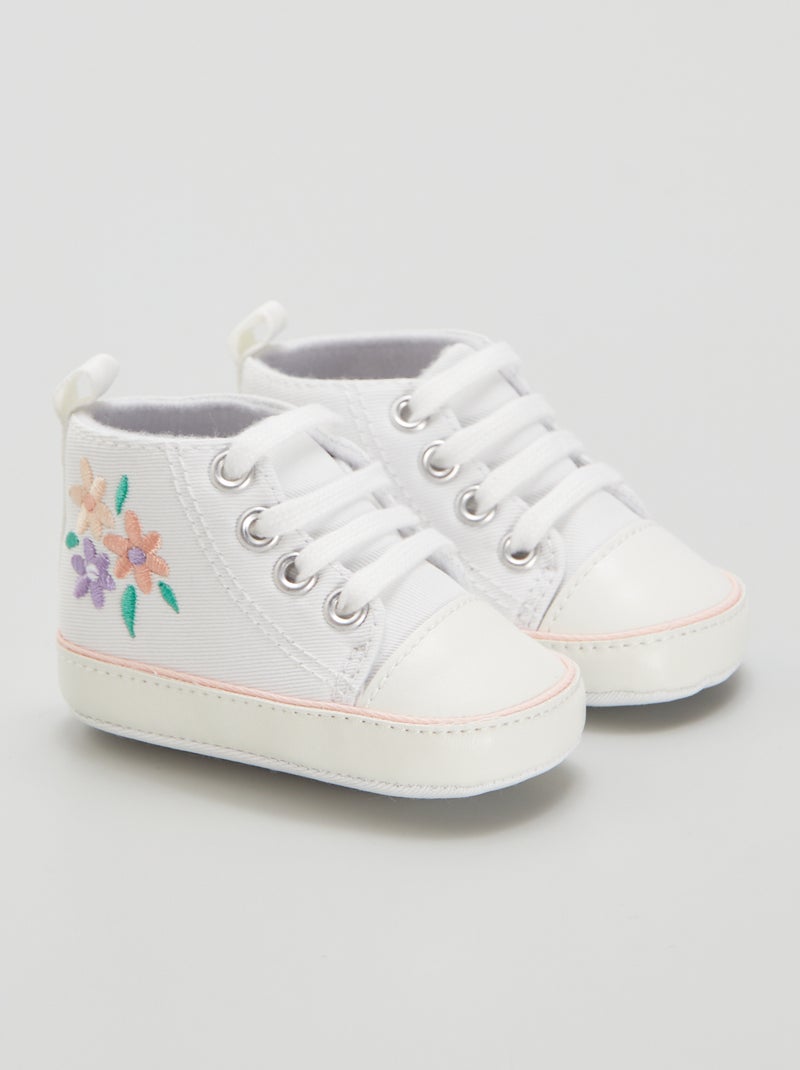 Hoge, stoffen sneakers WIT - Kiabi