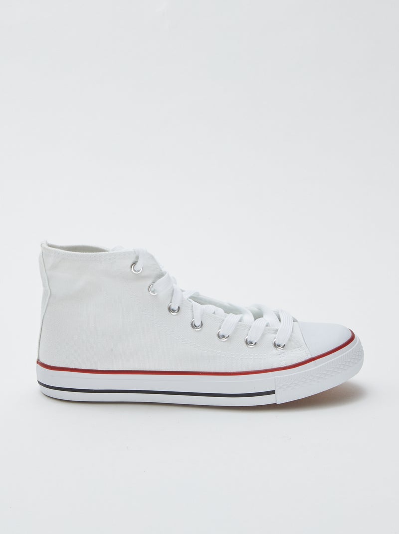 Hoge, stoffen sneakers wit - Kiabi