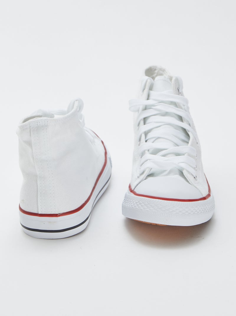 Hoge, stoffen sneakers wit - Kiabi