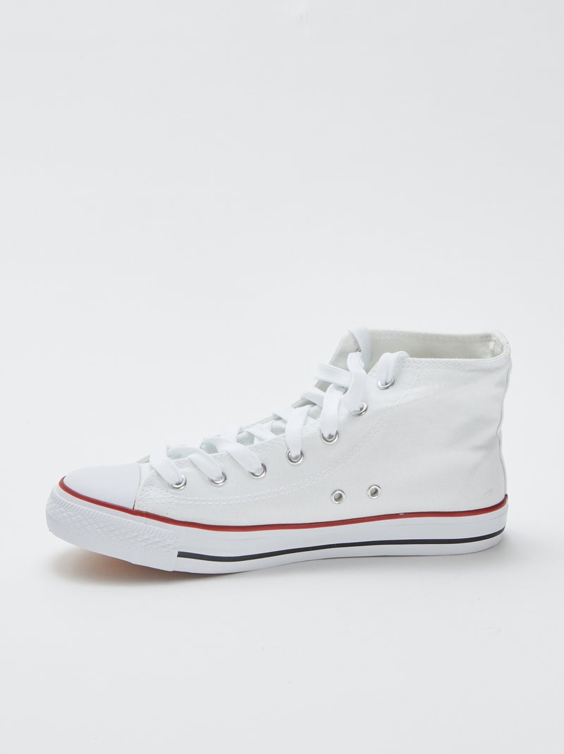 Hoge, stoffen sneakers wit - Kiabi