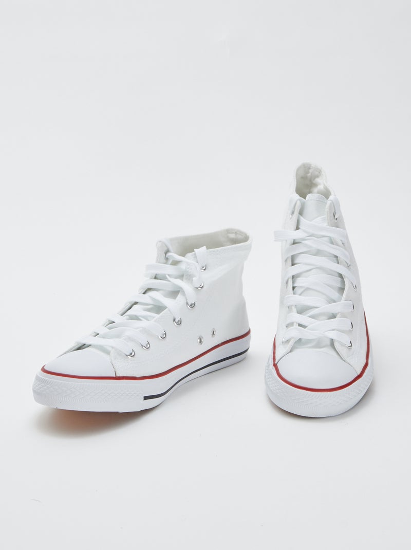 Hoge, stoffen sneakers wit - Kiabi