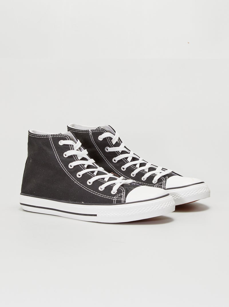 Hoge, stoffen sneakers ZWART - Kiabi