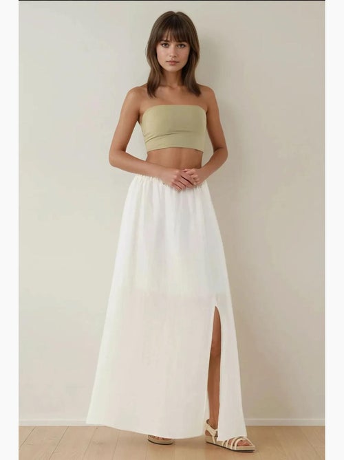 Hoge taille a-vorm maxi-rok met split hiccup - Kiabi
