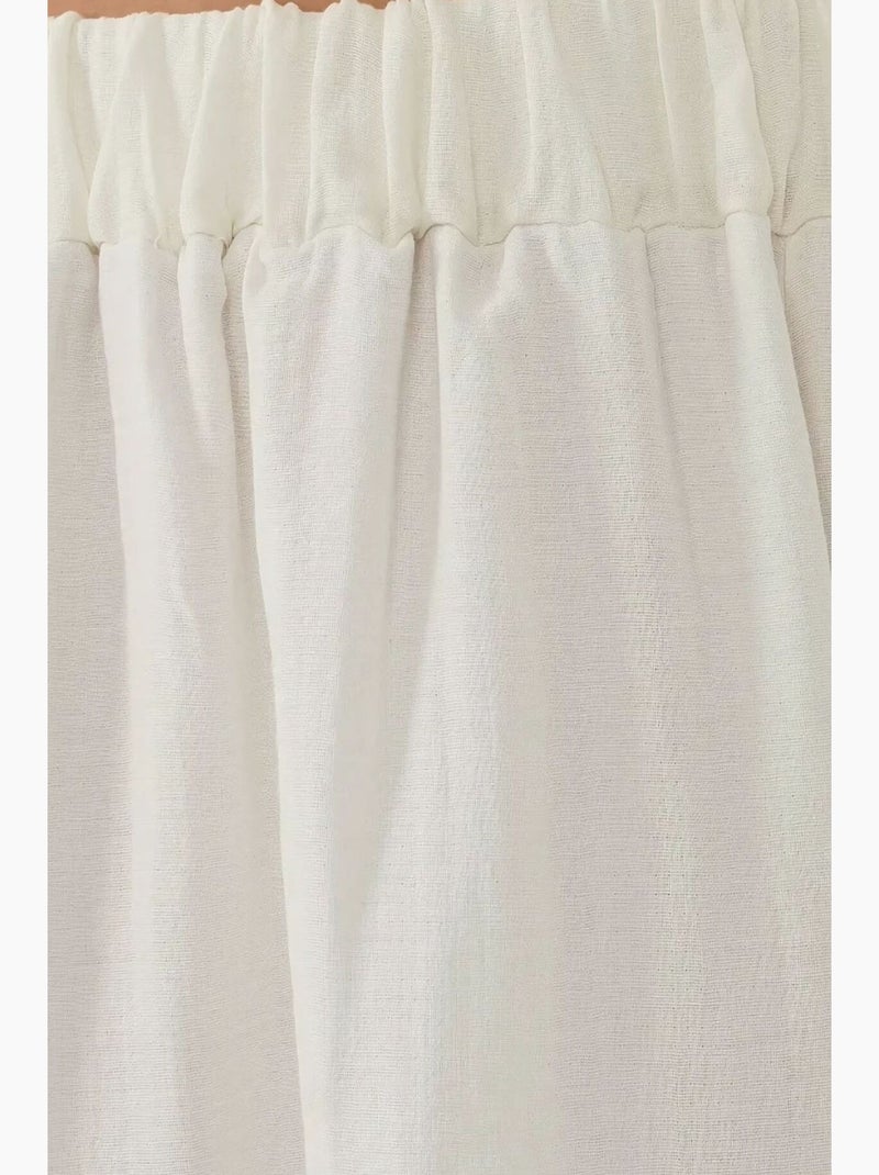 Hoge taille a-vorm maxi-rok met split hiccup Wit - Kiabi