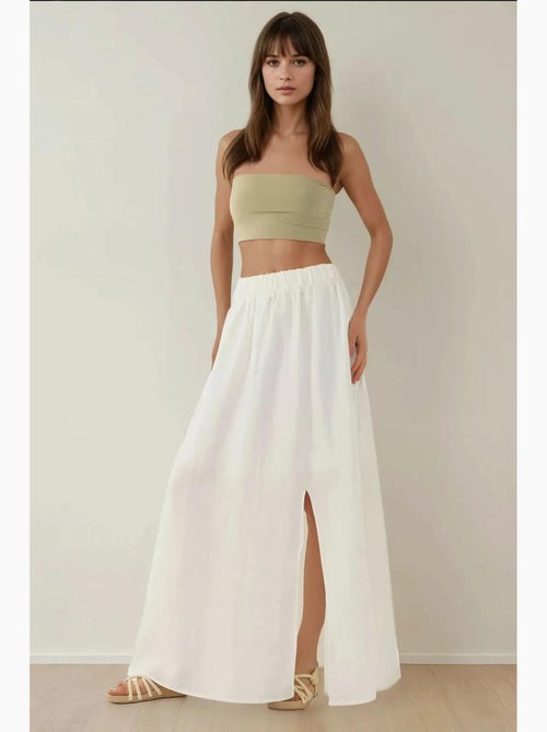 Hoge taille a-vorm maxi-rok met split hiccup - Kiabi