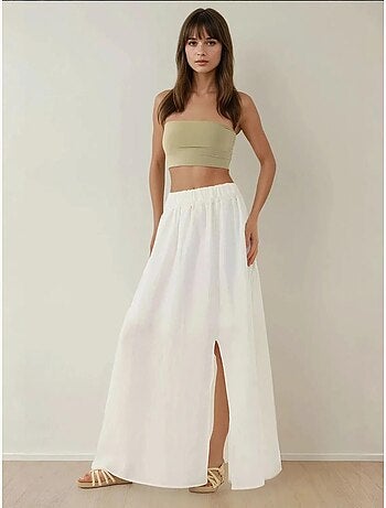 Hoge taille A-vorm maxi-rok met split