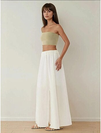 Hoge taille A-vorm maxi-rok met split