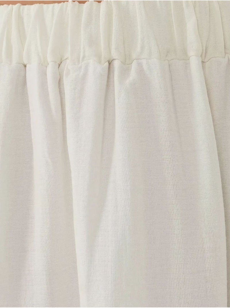 Hoge taille A-vorm maxi-rok met split Wit - Kiabi