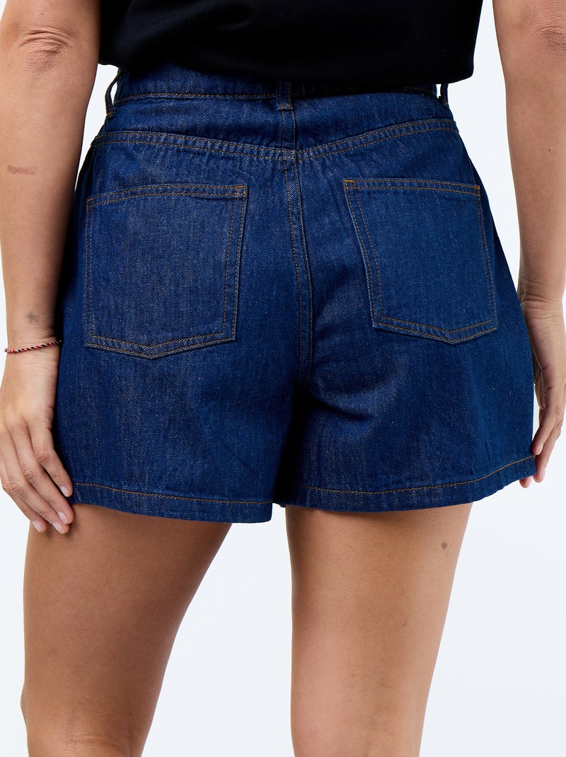 Hoge taille denim bermuda Blauw - Kiabi