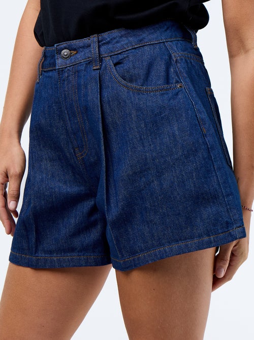 Hoge taille denim bermuda - Kiabi