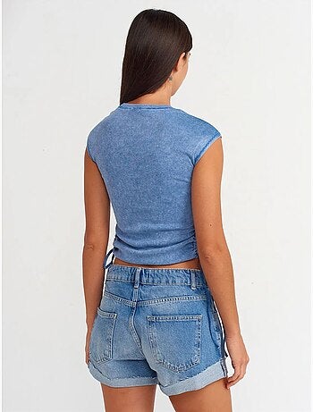 Hoge taille denim short van katoen dilvin