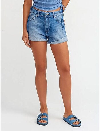Hoge taille denim short van katoen dilvin