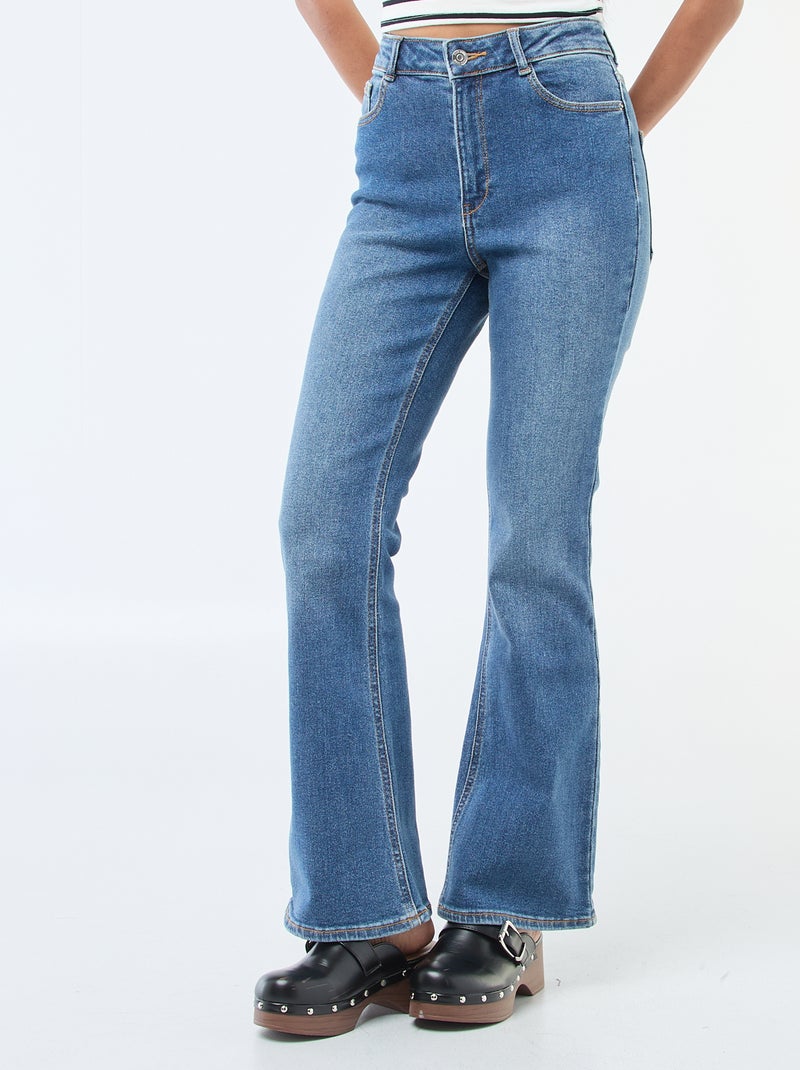 Hoge taille flare/bootcut jeans - L32 Blauw - Kiabi