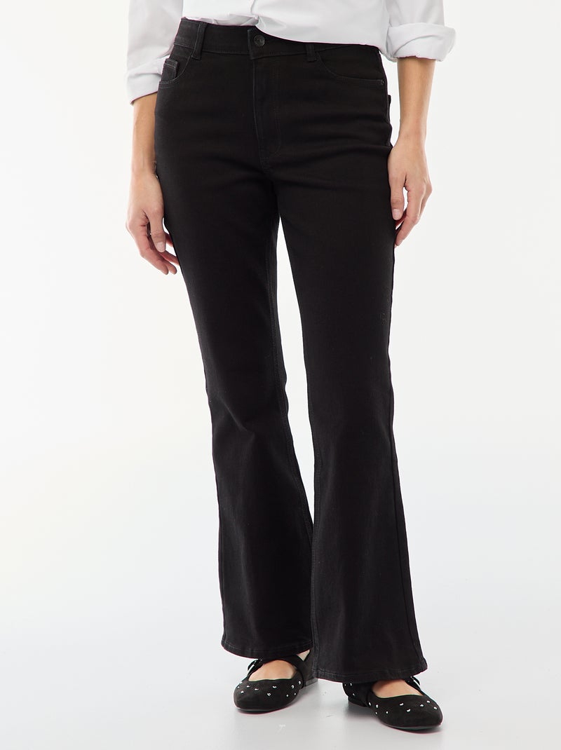 Hoge taille flare/bootcut jeans - L32 Zwart - Kiabi