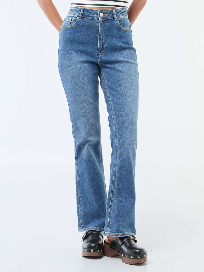 Hoge taille flare/bootcut jeans - L34 Blauw - Kiabi