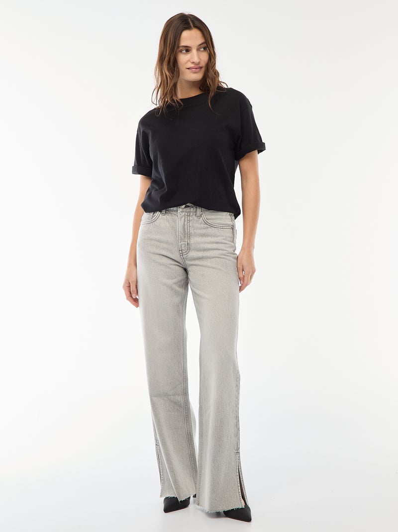 Hoge taille flare/bootcut jeans Grijs - Kiabi