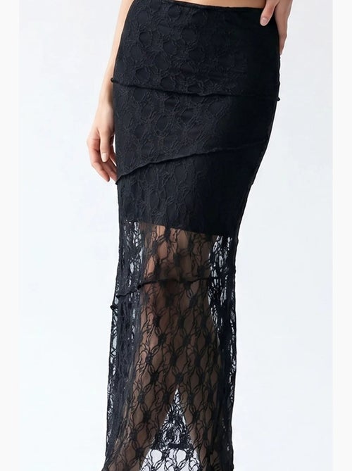 Hoge taille kanten midi rok mixray - Kiabi Hoge taille kanten midi rok mixray - Kiabi