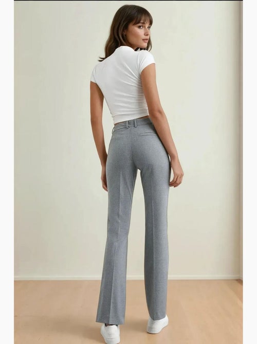 Hoge taille rechte broek hiccup - Kiabi