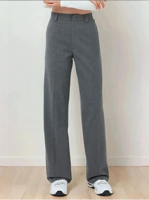 Hoge taille rechte broek hiccup - Kiabi