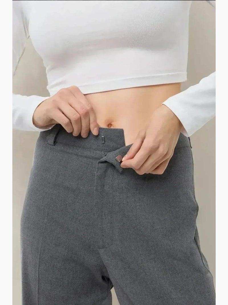 Hoge taille rechte broek hiccup Grijs - Kiabi
