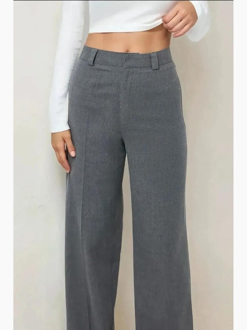 Hoge taille rechte broek hiccup - Kiabi
