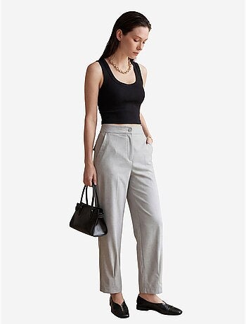 Hoge taille rechte broek met zakken my fashion