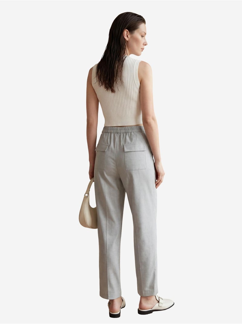 Hoge taille rechte broek met zakken my fashion Grijs - Kiabi