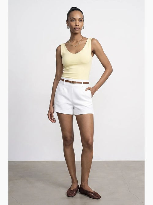 Hoge taille short van breisel met ceintuur dilvin - Kiabi